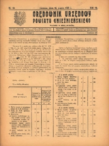 Orędownik Urzędowy Powiatu Gnieźnieńskiego: wychodzi w miarę potrzeby 1927.03.16 R.76 Nr13