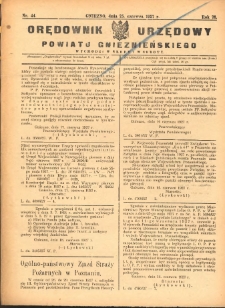 Orędownik Urzędowy Powiatu Gnieźnieńskiego: wychodzi w środy i soboty 1927.06.25 R.76 Nr44