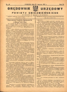 Orędownik Urzędowy Powiatu Gnieźnieńskiego: wychodzi w środy i soboty 1927.06.29 R.76 Nr45