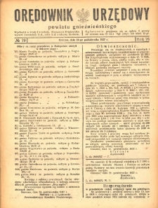 Orędownik Urzędowy Powiatu Gnieźnieńskiego: wychodzi w środy i soboty 1927.10.26 R.76 Nr79