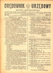 Orędownik Urzędowy Powiatu Gnieźnieńskiego: wychodzi w środy i soboty 1927.11.12 R.76 Nr84
