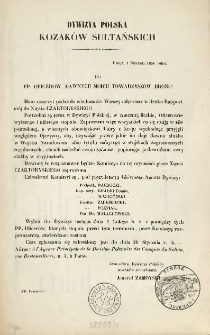[Odezwa Inc.:] " Do PP. oficerów, dawnych moich towarzyszów broni ! ..."