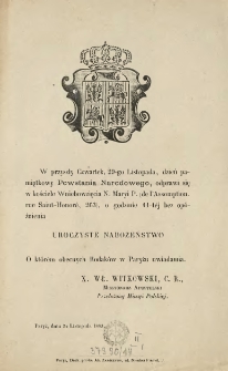 [Zawiadomienie Inc.:] " W przyszły czwartek, 29-go listopada, dzień pamiątkowy Powstania Narodowego ..."