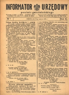 Informator Urzędowy Powiatu Gnieźnieńskiego 1932.01.27 R.81 Nr7