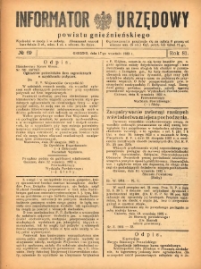 Informator Urzędowy Powiatu Gnieźnieńskiego 1932.09.17 R.81 Nr69
