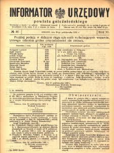 Informator Urzędowy Powiatu Gnieźnieńskiego 1932.10.26 R.81 Nr80