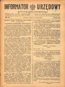 Informator Urzędowy Powiatu Gnieźnieńskiego 1932.11.12 R.81 Nr84