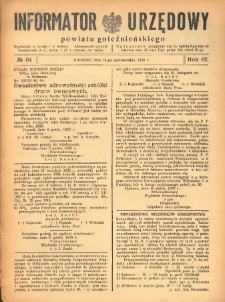 Informator Urzędowy Powiatu Gnieźnieńskiego 1933.10.14 R.82 Nr84