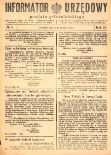 Informator Urzędowy Powiatu Gnieźnieńskiego 1933.01.14 R.82 Nr4