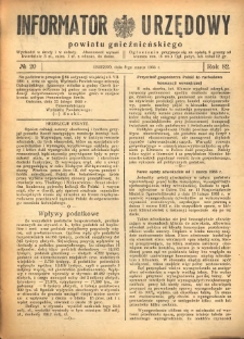 Informator Urzędowy Powiatu Gnieźnieńskiego 1933.03.08 R.82 Nr20