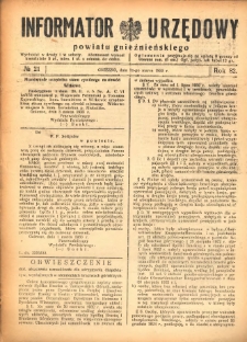 Informator Urzędowy Powiatu Gnieźnieńskiego 1933.03.11 R.82 Nr21