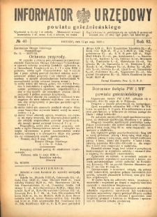 Informator Urzędowy Powiatu Gnieźnieńskiego 1933.05.17 R.82 Nr40