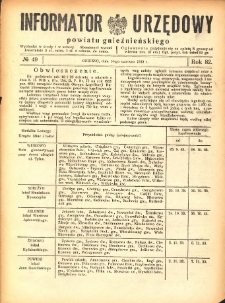 Informator Urzędowy Powiatu Gnieźnieńskiego 1933.06.14 R.82 Nr49