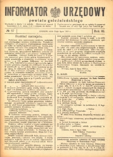 Informator Urzędowy Powiatu Gnieźnieńskiego 1933.07.12 R.82 Nr57