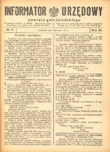 Informator Urzędowy Powiatu Gnieźnieńskiego 1933.07.12 R.82 Nr57