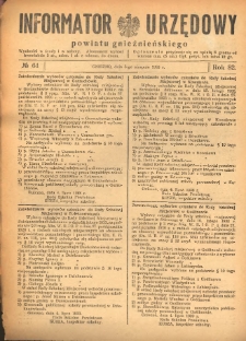 Informator Urzędowy Powiatu Gnieźnieńskiego 1933.08.05 R.82 Nr64