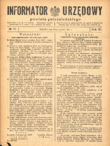Informator Urzędowy Powiatu Gnieźnieńskiego 1933.08.30 R.82 Nr70