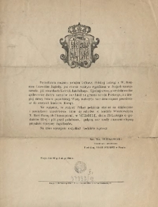 [Zaproszenie Inc.:] " Pięćsetletnia rocznica poślubin królowej Polskiej Jadwigi ..."