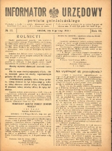 Informator Urzędowy Powiatu Gnieźnieńskiego 1935.02.13 R.84 Nr10