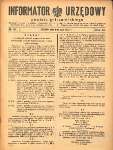 Informator Urzędowy Powiatu Gnieźnieńskiego 1935.05.01 R.84 Nr30