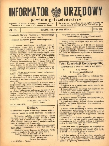 Informator Urzędowy Powiatu Gnieźnieńskiego 1935.05.04 R.84 Nr31