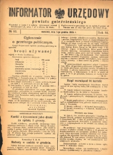 Informator Urzędowy Powiatu Gnieźnieńskiego 1935.12.07 R.84 Nr83