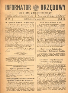 Informator Urzędowy Powiatu Gnieźnieńskiego 1935.12.14 R.84 Nr85