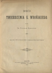 Dowód twierdzenia H. Wrońskiego