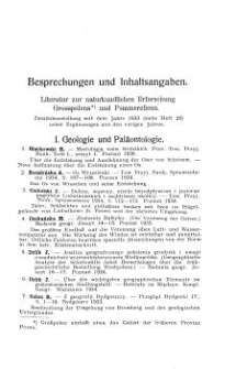 Literatur zur naturkundlichen Erforschung Großpolens und Pommerellens Zusammentstellung seit dem Jahre 1933 (seihe Heft 26) nebst Ergänzungen aus den vorigen Jahren