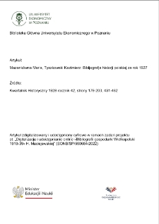 Bibljografja historji polskiej za rok 1927