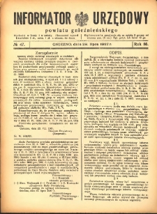 Informator Urzędowy Powiatu Gnieźnieńskiego 1937.07.28 R.86 Nr47