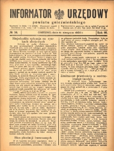 Informator Urzędowy Powiatu Gnieźnieńskiego 1937.08.14 R.86 Nr50