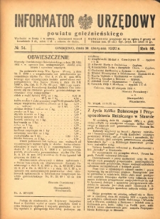 Informator Urzędowy Powiatu Gnieźnieńskiego 1937.08.28 R.86 Nr54