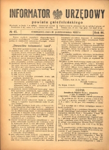 Informator Urzędowy Powiatu Gnieźnieńskiego 1937.10.16 R.86 Nr65