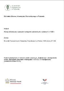 Wykaz alfabetyczny czasopism związków zawodowych, wydanych w 1928 r.