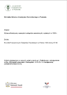 Wykaz alfabetyczny czasopism związków zawodowych, wydanych w 1933 r.