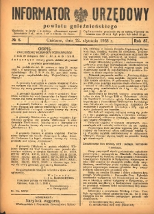 Informator Urzędowy Powiatu Gnieźnieńskiego 1938.01.22 R.87 Nr6