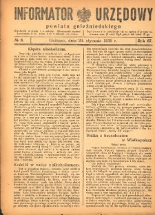 Informator Urzędowy Powiatu Gnieźnieńskiego 1938.01.29 R.87 Nr8