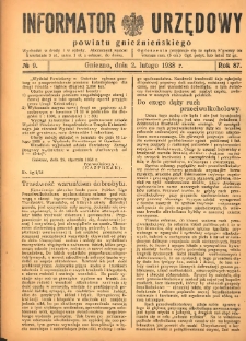 Informator Urzędowy Powiatu Gnieźnieńskiego 1938.02.02 R.87 Nr9