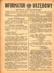 Informator Urzędowy Powiatu Gnieźnieńskiego 1938.04.30 R.87 Nr33