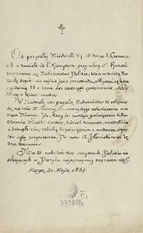 [Zawiadomienie Inc.:] " Od przyszłej niedzieli tj. od dnia 1 czerwca r. b. w kościele de l'Assomption ..."