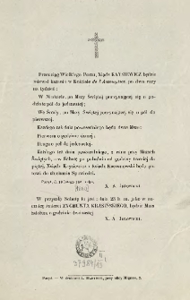 [Zaproszenie Inc.:] " Przez ciąg Wielkiego Postu, Xiądz Kaysiewicz ..."