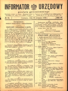 Informator Urzędowy Powiatu Gnieźnieńskiego 1938.08.10 R.87 Nr55