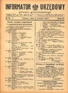 Informator Urzędowy Powiatu Gnieźnieńskiego 1938.08.27 R.87 Nr59