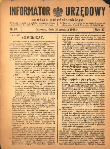 Informator Urzędowy Powiatu Gnieźnieńskiego 1938.12.21 R.87 Nr87