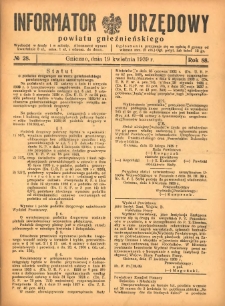 Informator Urzędowy Powiatu Gnieźnieńskiego 1939.04.19 R.88 Nr28