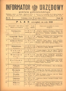 Informator Urzędowy Powiatu Gnieźnieńskiego 1939.04.29 R.88 Nr31