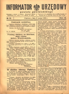 Informator Urzędowy Powiatu Gnieźnieńskiego 1939.05.03 R.88 Nr32