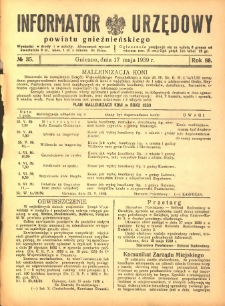 Informator Urzędowy Powiatu Gnieźnieńskiego 1939.05.17 R.88 Nr35