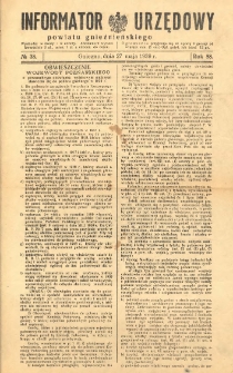 Informator Urzędowy Powiatu Gnieźnieńskiego 1939.05.27 R.88 Nr38